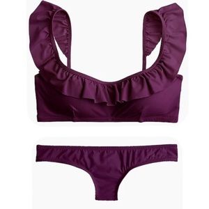 J. Crew Ruffle Surf Hipster Bikini Iris XL NWT